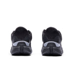 Back view of the KURU ATOM 2 Waterproof Unisex Sneakers in Jet Black-Lead Gray, showing the heel counters.