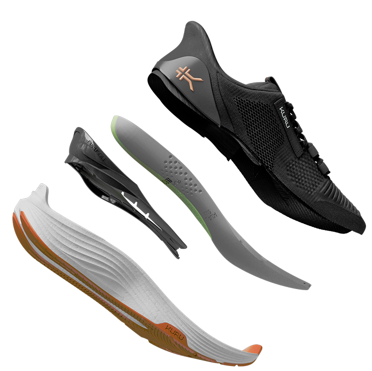 Illustration highlighting the KURUSOLE technology in the KURU ATOM 2 Women's Athletic Sneaker.