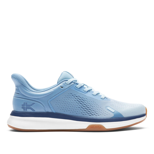 KURU ATOM Fusion Women's Sneaker in Mist Blue-Twilight Purple.
