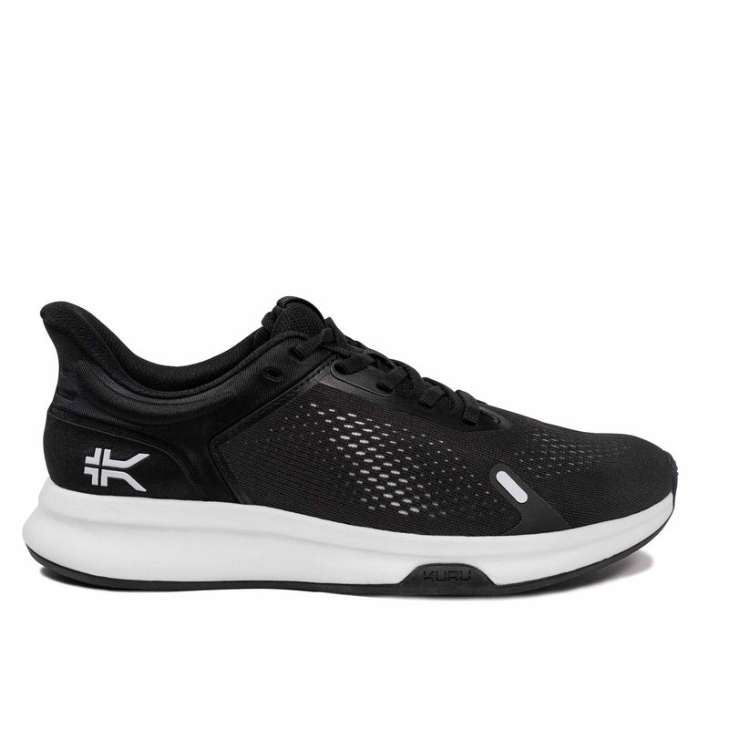 KURU ATOM Fusion Women's Sneaker in Jet Black-Bright White.