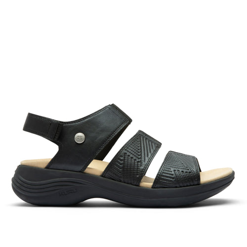 KURU CODA Muse Women's Sandal in Jet Black.