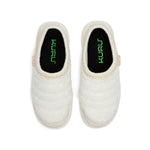 KURU DRAFT 2 Women's Cozy Clog in Winter Cream-Ashwood, top-down view showing the sherpa-lined footbed.