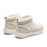 Rear angled view of KURU DRAFT Lahti Women's Cozy Boots in Winter Cream-Ashwood showing the heel collar.