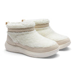 Pair of KURU DRAFT Lahti Women's Cozy Boots in Winter Cream-Ashwood, lateral view.