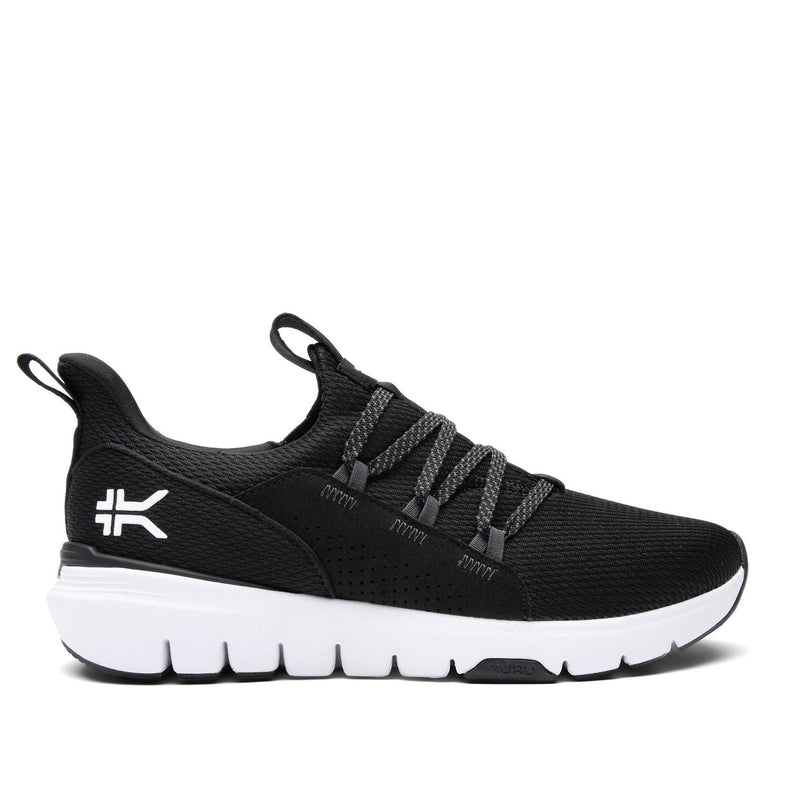 KURU FLEX Slip-On Men's Sneaker in Jet Black-Bright White.