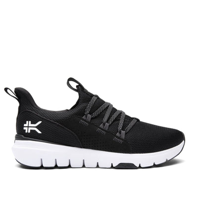 KURU FLEX Slip-On Men's Athletic Sneaker in Jet Black-Bright White.