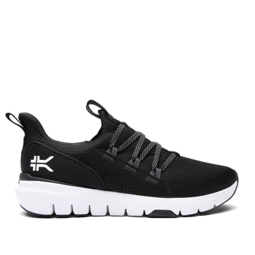 KURU FLEX Slip-On Men's Athletic Sneaker in Jet Black-Bright White.