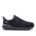 KURU FLEX Via Waterproof Unisex Sneaker in Jet Black-Tungsten Gray.
