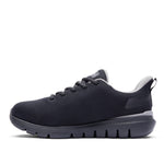 Inner side profile of the KURU FLEX Via Waterproof Unisex Sneaker in Jet Black-Tungsten Gray.
