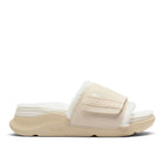 KURU MOMENT Women's Cozy Slide in Ashwood-Winter Cream, lateral view.