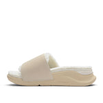 KURU MOMENT Women's Cozy Slide in Ashwood-Winter Cream, medial view.