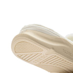 Close-up highlighting KURUSOLE technology on the KURU MOMENT Women's Cozy Slide in Ashwood-Winter Cream.