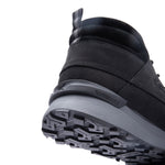 Close-up of the KURUSOLE heel technology on the KURU QUEST 2 Men's Hiking Boot in Jet Black-Lead Gray.
