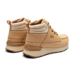 Rear angle of the padded collar and KURUSOLE heel on the KURU QUEST 2 Women's Hiking Boot in Desert Tan.