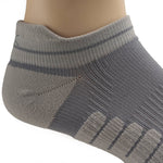 Close-up of the cushioned knit zones on the KURU SPARC 2.0 Unisex Ankle Sock in Gray.
