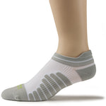 KURU SPARC 2.0 Unisex Ankle Sock in White, lateral view with cushioned footbed and ribbed arch support.