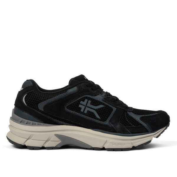 KURU SURGE Unisex Sneaker in Jet Black-Bone Gray.