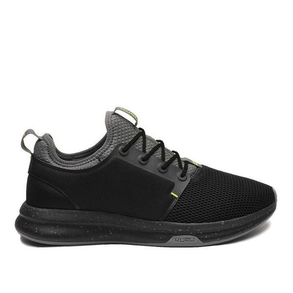 KURU ATOM Men's Sneaker in Jet Black-Citron.