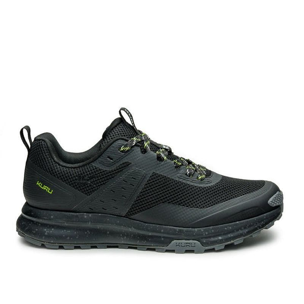 KURU ATOM Trail Men's Sneaker in Jet Black-KURU Green.