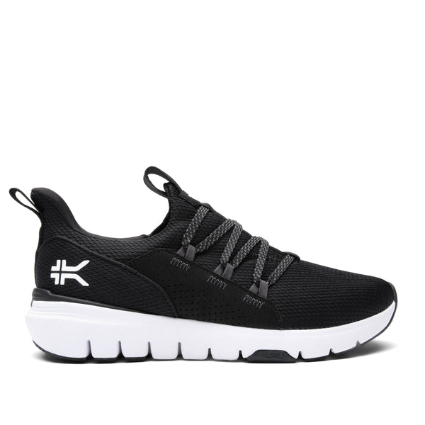 KURU FLEX Slip-On Men's Sneaker in Jet Black-Bright White.