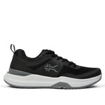 KURU VELOCITY Men's Sneaker in Jet Black-Charcoal Gray.