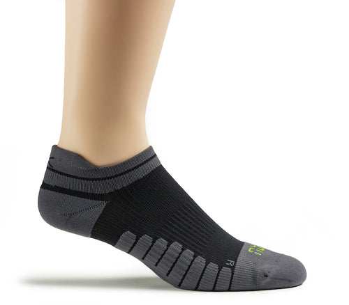 Outside profile details on the KURU Footwear SPARC 2.0 Ankle Sock in Black