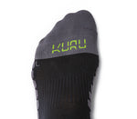 Close up toe details on the KURU Footwear SPARC 2.0 Crew Sock in Black