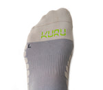 Close up toe details on the KURU Footwear SPARC 2.0 Crew Sock in Gray
