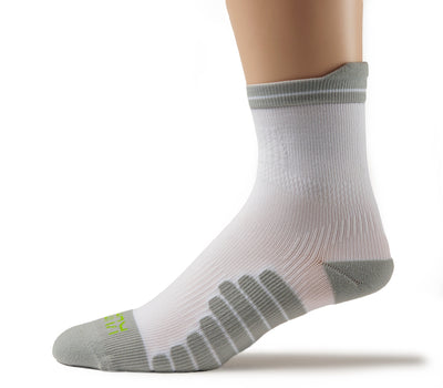 Inside profile details on the KURU Footwear SPARC 2.0 Crew Sock in White
