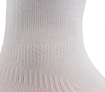 Close up of material on ankle on the KURU Footwear SPARC 2.0 Crew Sock in White