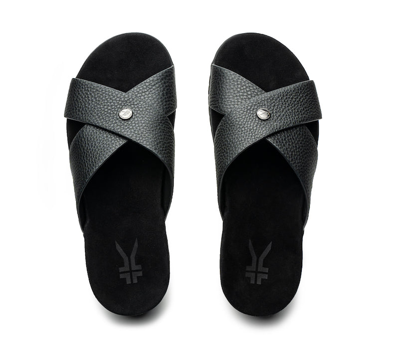 Top view of KURU Footwear BREEZE Women's Slide Sandal in JetBlack