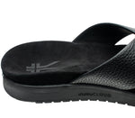 Close-up of the heel on the KURU Footwear BREEZE Women's Slide Sandal in JetBlack