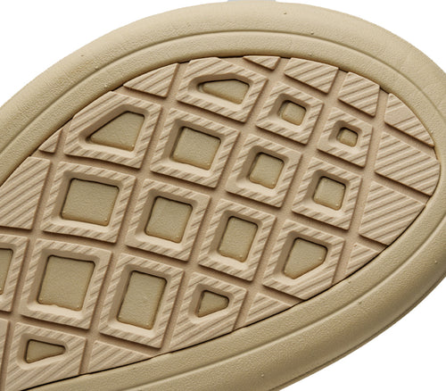 Close-up of the sole on the KURU Footwear SUVI Women's Slip-On Sandal in White-Sand