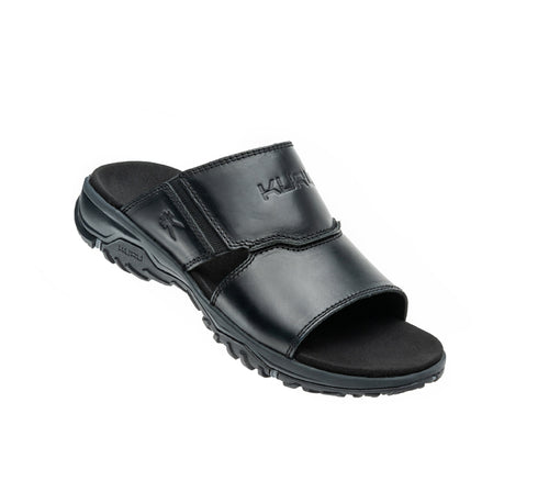 Toe touch view on KURU Footwear COVE Men's Sandal in JetBlack-SlateGray