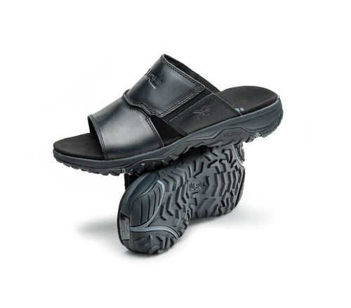 Stacked view of  KURU Footwear COVE Men's Sandal in JetBlack-SlateGray