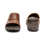Front and back view on KURU Footwear COVE Men's Sandal in MustangBrown