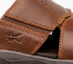 Close-up of the material on the KURU Footwear COVE Men's Sandal in MustangBrown