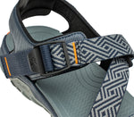 Close-up of the single-pull straps on the KURU Footwear CURRENT Men's Sandal in MidnightBlue-OrangeSpice