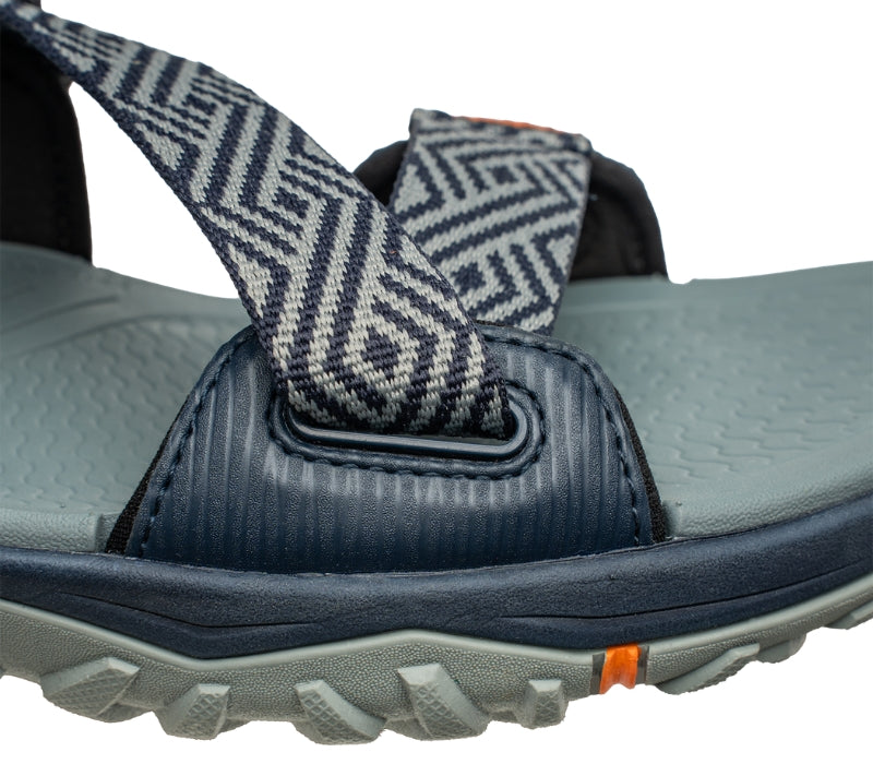 Close-up of the material on the KURU Footwear CURRENT Men's Sandal in MidnightBlue-OrangeSpice