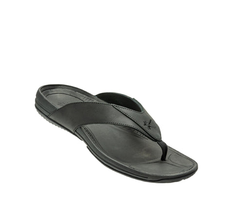 Toe touch view on KURU Footwear KALA Men's Sandal in JetBlack