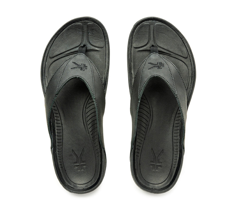 Top view of KURU Footwear KALA Men's Sandal in JetBlack