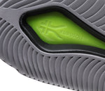 Close-up of the bottom of the heel on the KURU Footwear KALA Men's Sandal in Smokestack Black