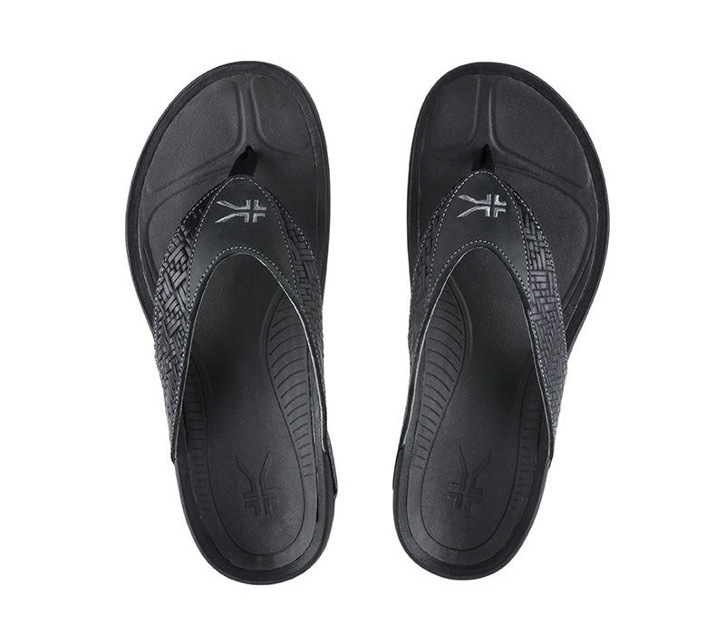 Top view of KURU Footwear KALA Men's Sandal in Smokestack Black