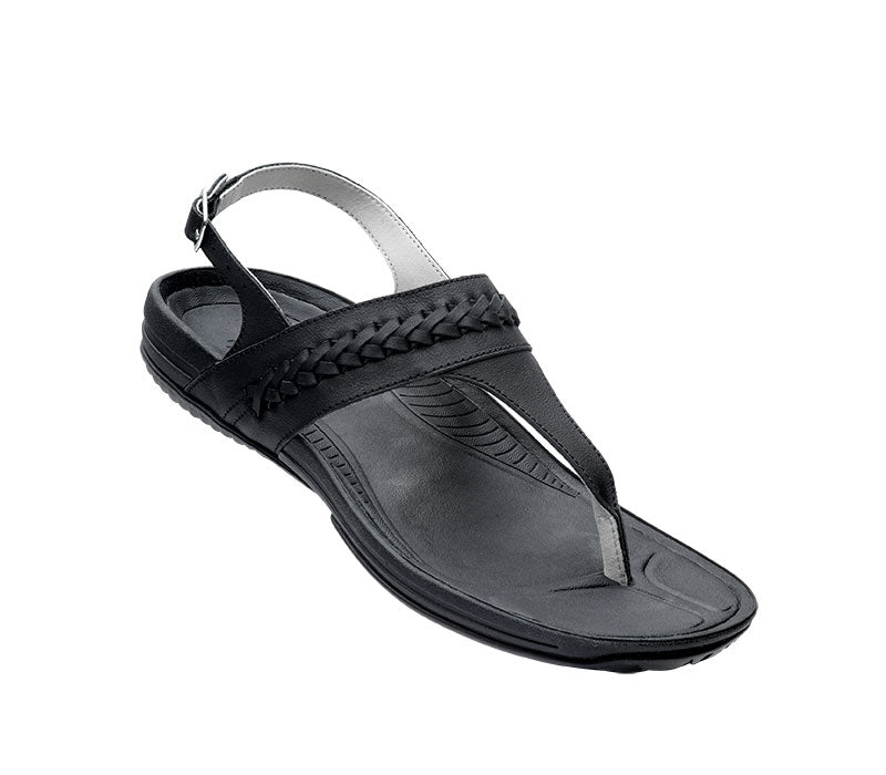 Toe touch view on KURU Footwear LETTI Women's Sandal in JetBlack