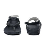 Front and back view on KURU Footwear LETTI Women's Sandal in JetBlack