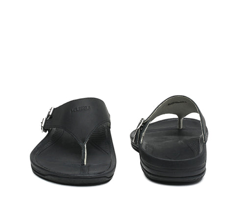 Front and back view on KURU Footwear SUOMI Women's Sandal in JetBlack