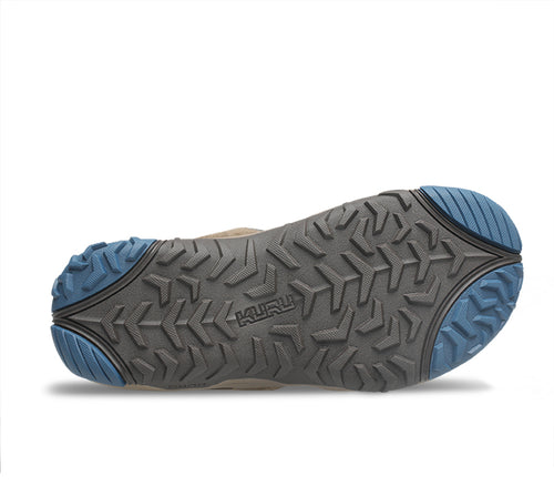 Detail of the sole pattern on the KURU Footwear TREAD Men's Sandals in DarkAsh-Mountain