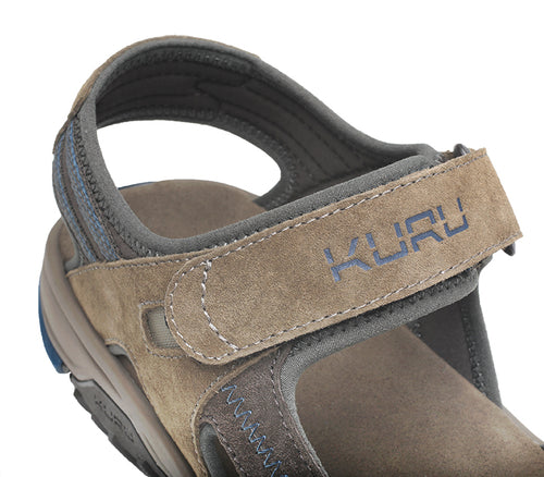 Close-up of the strap on the KURU Footwear TREAD Men's Sandals in DarkAsh-Mountain