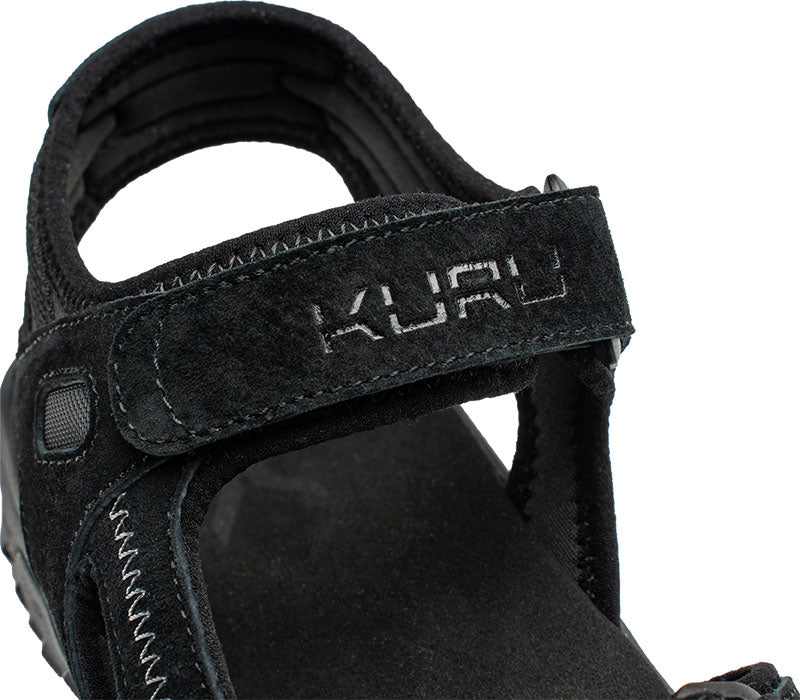 Close-up of the strap on the KURU Footwear TREAD Women's Sandals in JetBlack
