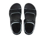 Top view of KURU Footwear TREAD Men's Sandals in JetBlack-EmpireSteel